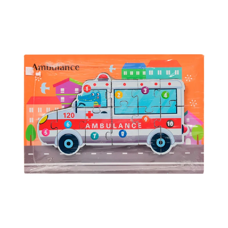 - Foldable and portable cat bagWOODEN PUZZLE BOARD COLORFUL 123 AMBULANCE Z.B