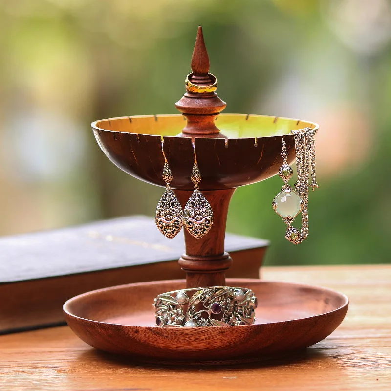 - Cat stress soothing sprayGolden Fountain Suar Wood and Coconut Shell Jewelry Stand from Bali