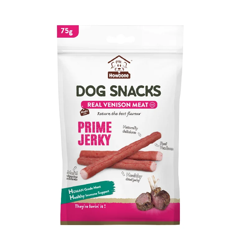  -Fish-containing dog foodHOWBONE Dog Snacks Prime Jerky Venison Sticks
