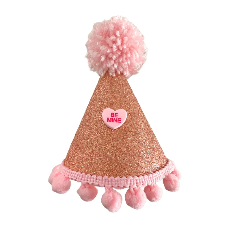 - Car dog seat beltCoco & Pud Be Mine Rose Gold & Pink Glitter Dog Party Hat