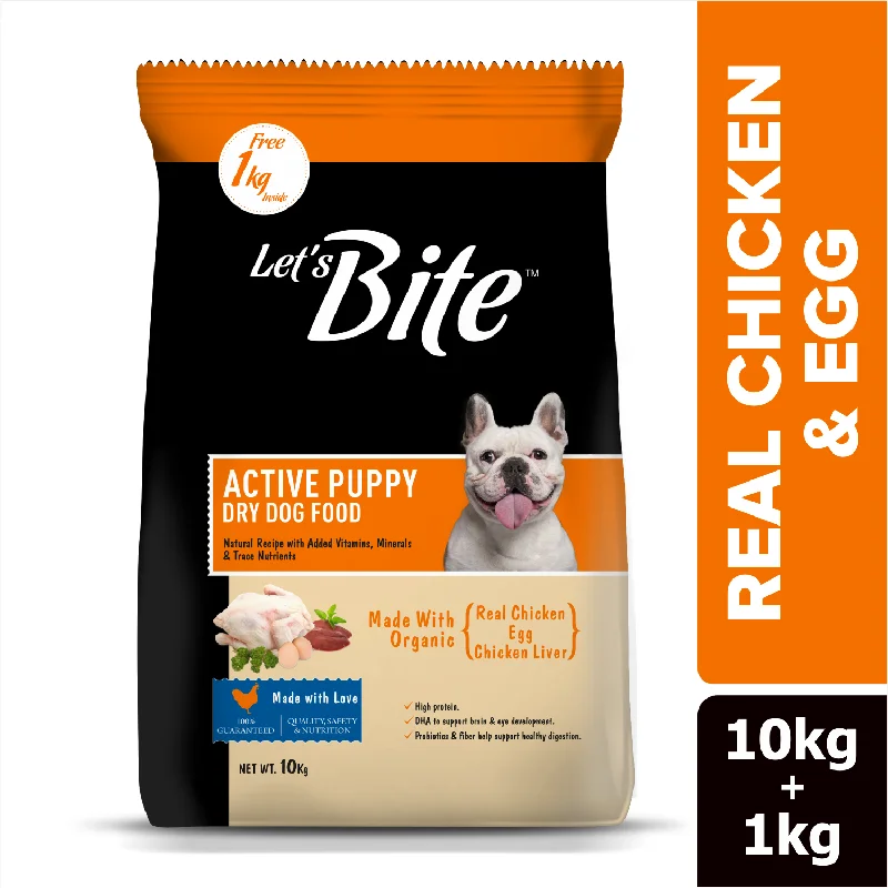 - Pet stroller can be taken on the planeLet's Bite Active Puppy Chicken Dog Dry Food (Limited Shelf Life)