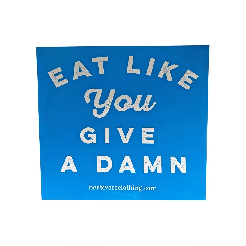 ---CLEARANCE - Herbivore Clothing Co 'Eat Like You Give a Damn' Blue Sticker