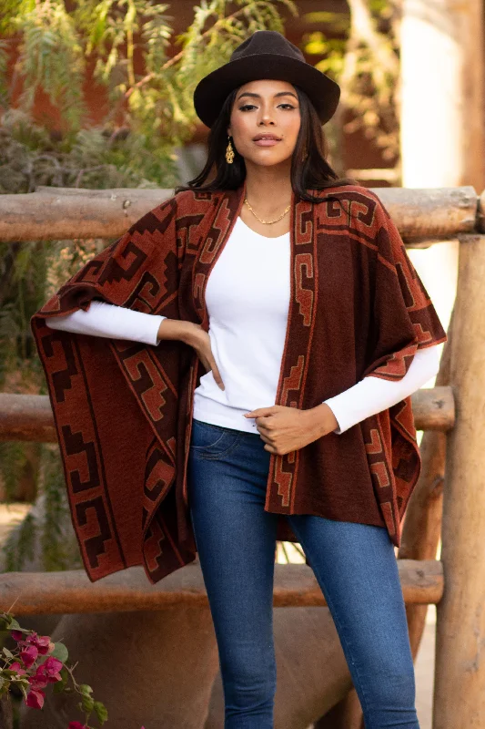 - Organic cotton dog bibsInca Afternoon in Russet Russet and Black Alpaca Blend Ruana from Peru - Organic cotton dog bibsInca Afternoon in Russet Russet and Black Alpaca Blend Ruana from Peru