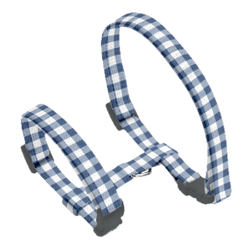  -Splash-proof food bowl AND Anti-choking slow food bowlGingham French Navy Puppy Harness