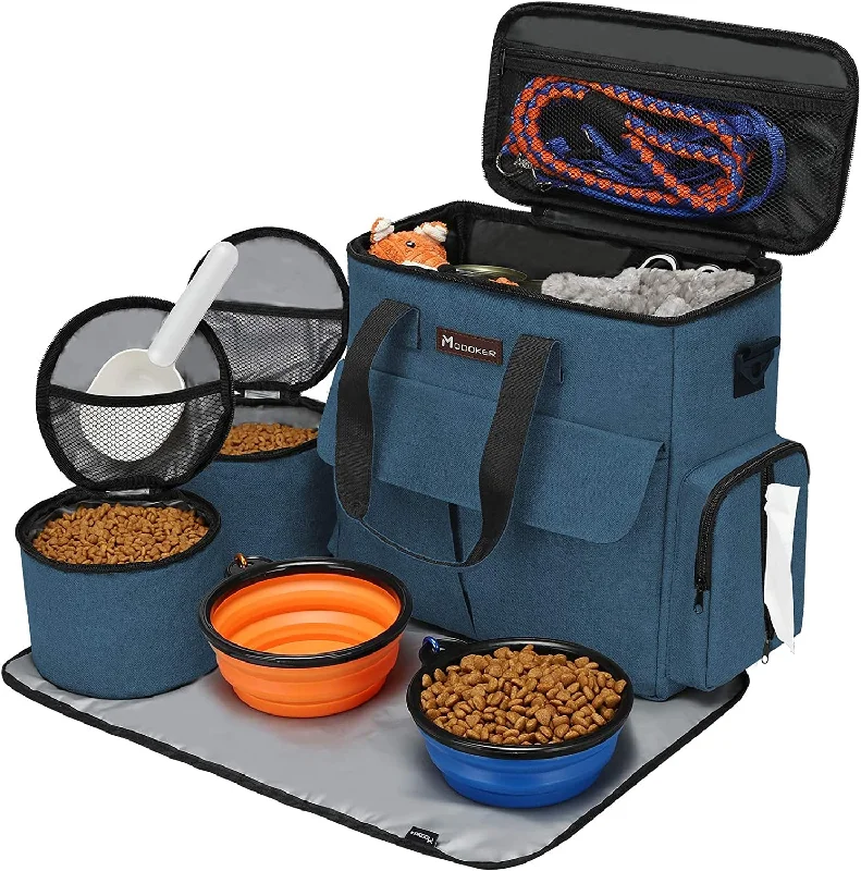 - Durable nylon dog leash wholesaleDog Travel Bag, Weekend Pet Travel Set for Dog and Cat, Airline Approved Tote Organizer with Multi-Function Pockets, 2 Food Storage Containers, 2 Collapsible Bowls, 1 Feeding Mat (Blue) - Durable nylon dog leash wholesaleDog Travel Bag, Weekend Pet Travel Set for Dog and Cat, Airline Approved Tote Organizer with Multi-Function Pockets, 2 Food Storage Containers, 2 Collapsible Bowls, 1 Feeding Mat (Blue)