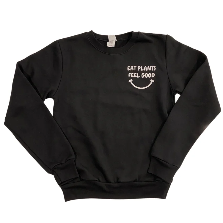 - Degradable pet feces bagPlant Active 'Eat Plants Feel Good' Black Kids Crewneck Sweater