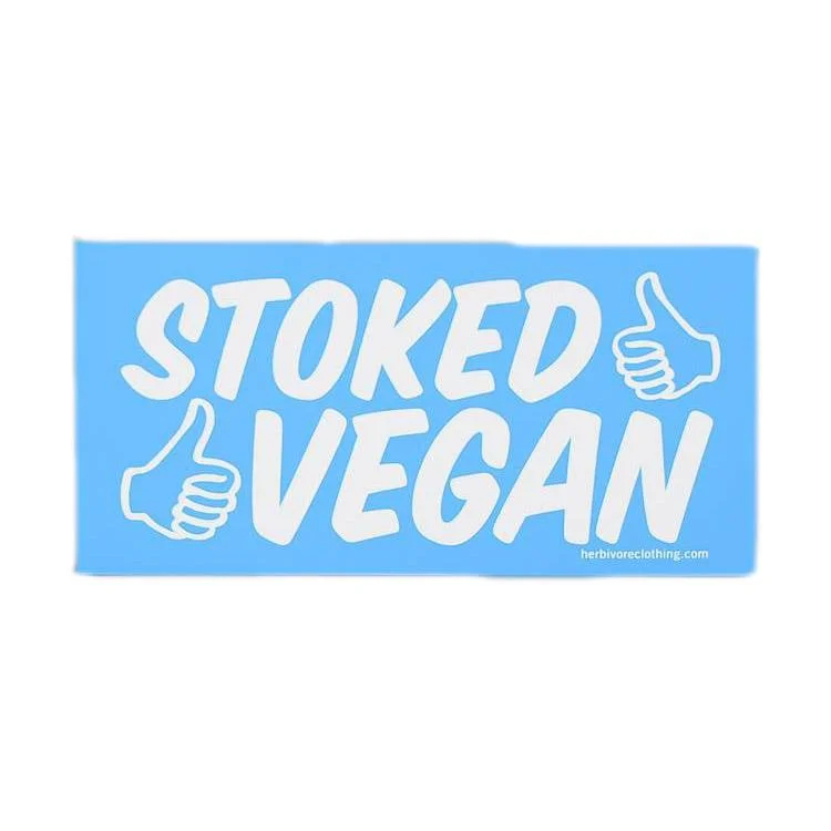 ---CLEARANCE - Herbivore Clothing Co 'Stoked Vegan' Blue Bumper Sticker