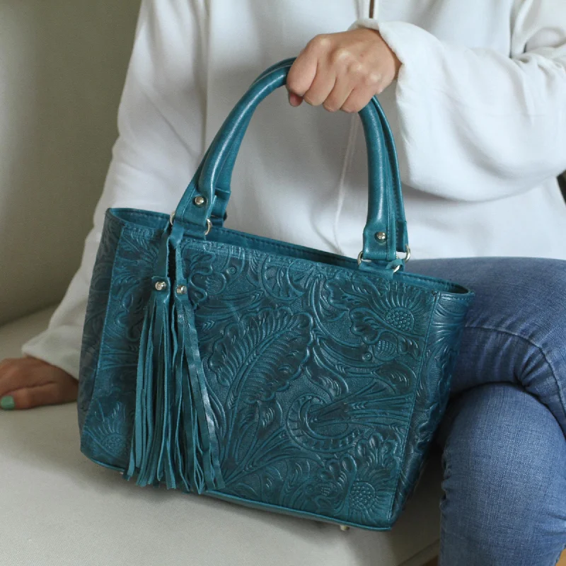 - Winter dog thick down jacketFlower Carrier in Teal Floral Leather Shoulder Bag in Teal from Mexico - Winter dog thick down jacketFlower Carrier in Teal Floral Leather Shoulder Bag in Teal from Mexico