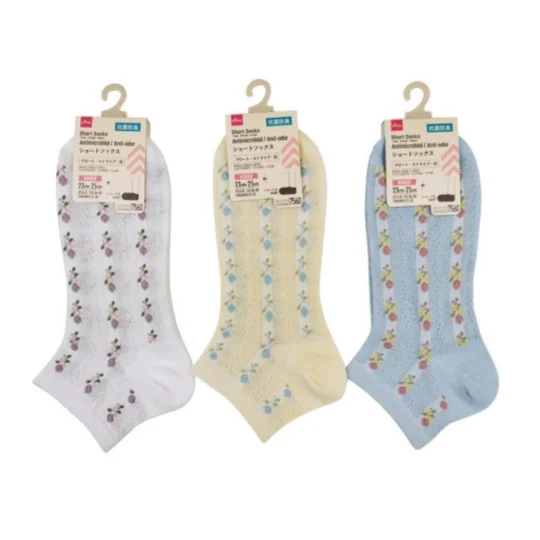 Pet ProductsShort Socks - Antimicrobial - Anti-Odor - Float - Striped - Flower