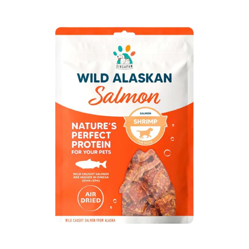 - High protein dog foodSingapaw Wild Alaskan Salmon & Shrimp Air-Dried Dog Treats