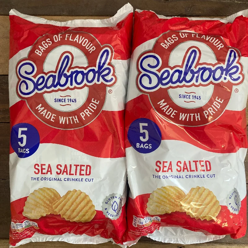 - ​​Christmas pet Christmas clothing10x Seabrook Sea Salted Crinkle Cut Crisp Bags (2 Packs of 5x25g)